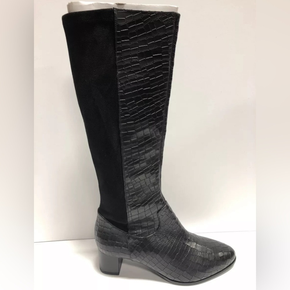 Trotters Women’s Kirby, Black Knee High Boots, Size 10W